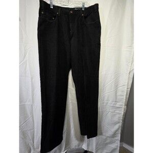 Eddie Bauer Mens Black Denim Jeans Relaxed Straight Fit 38x34